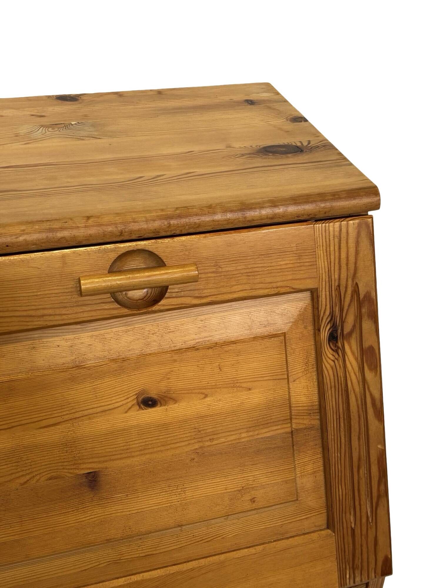 Vintage pine secretaire workstation desk, 1980s design