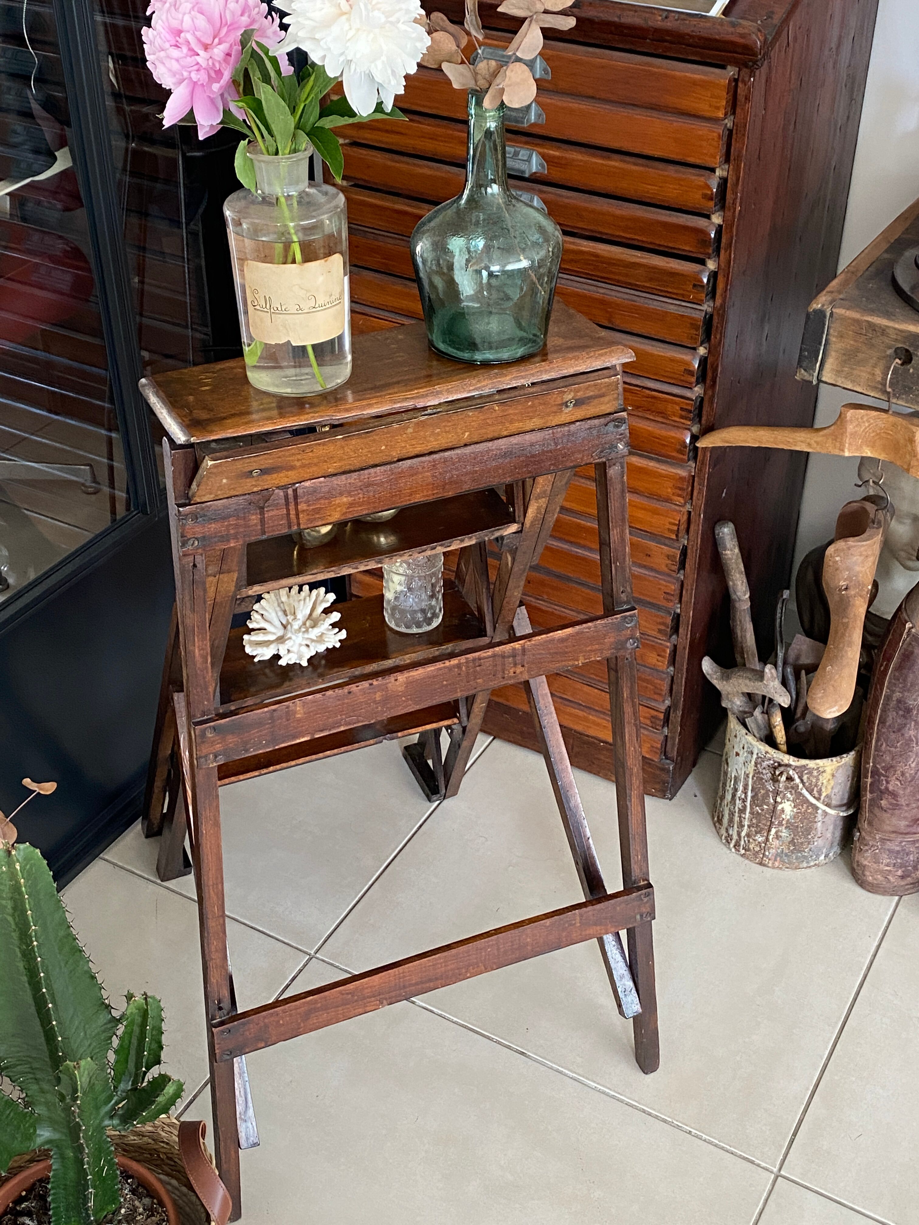 Escabeau bois vintage