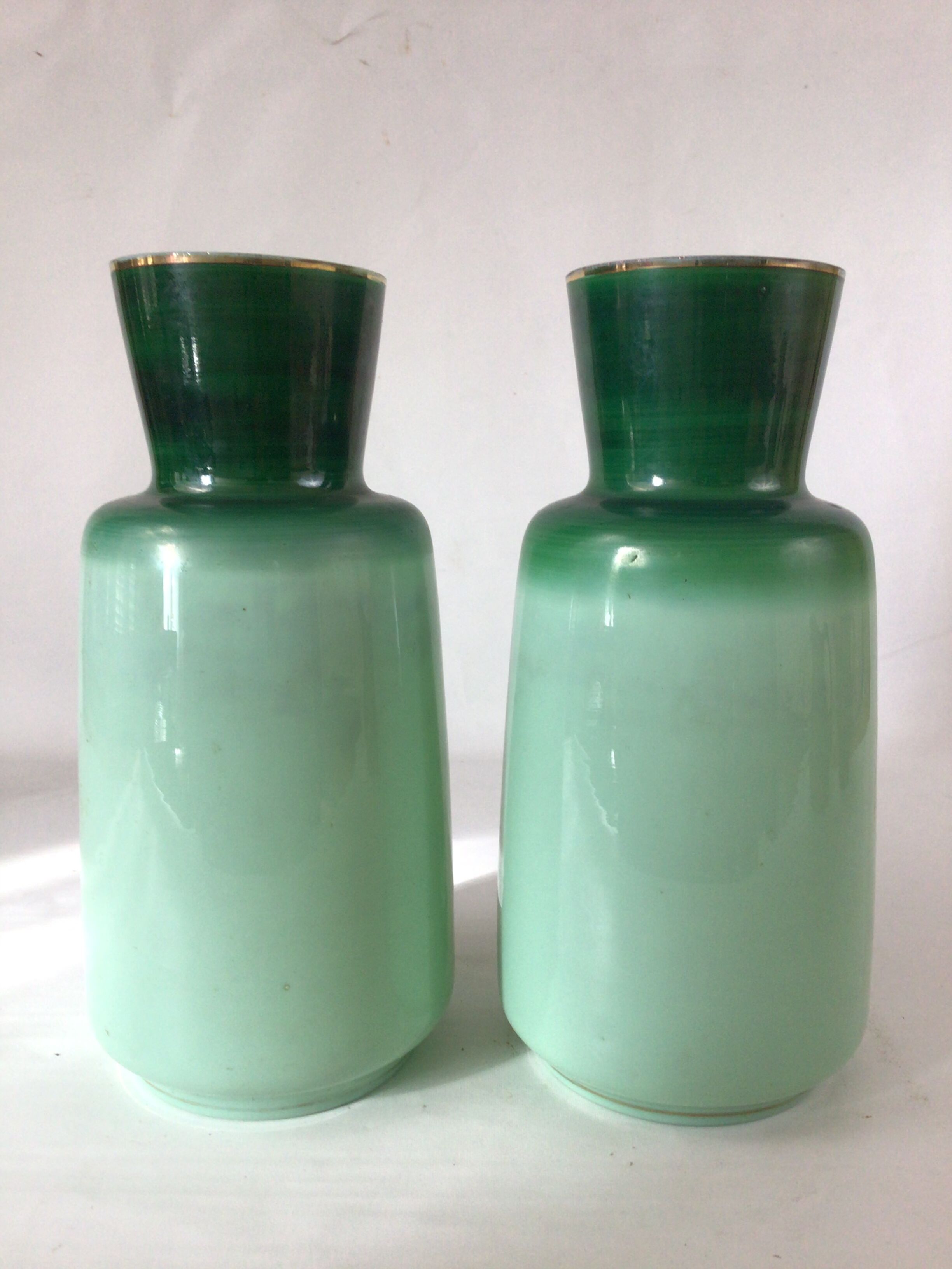 Pair of glass vases Early XXth