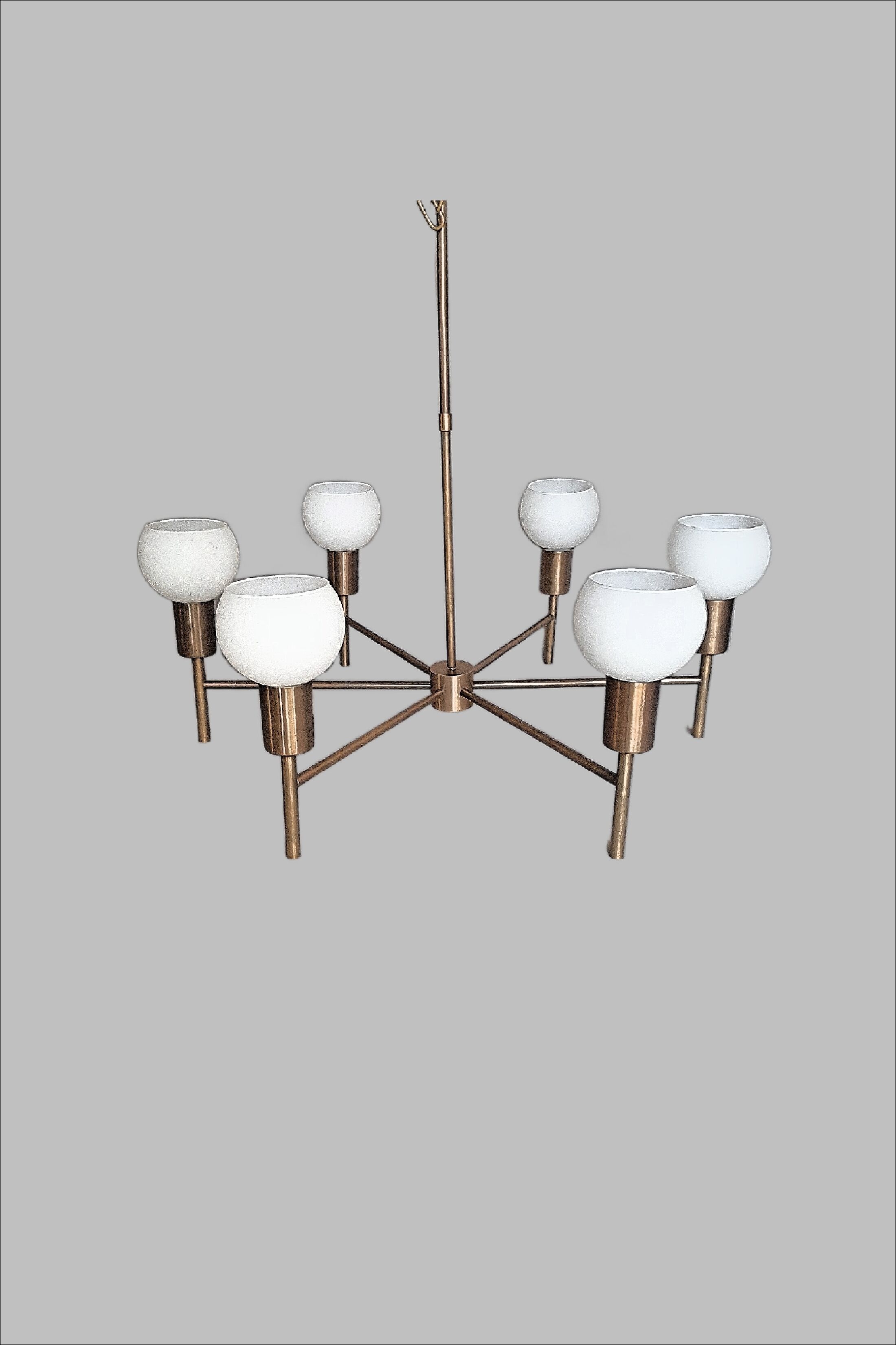 Mid century modern chandelier 6 cups