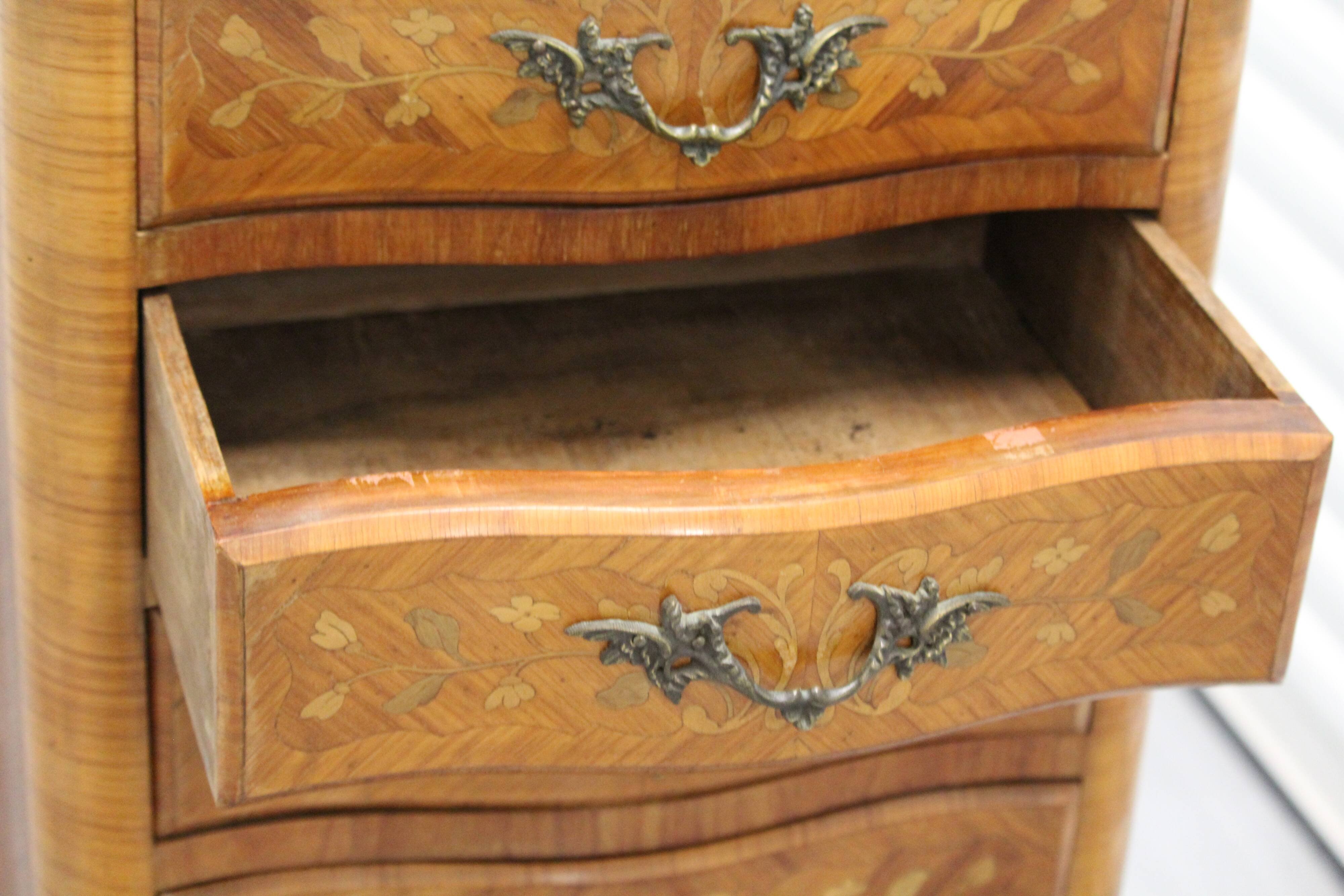 Chest of drawers, wood and marble