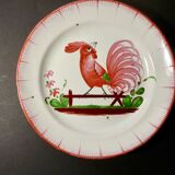 Eastern faiencerie red rooster plate: islettes