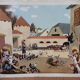 Map displays school lesson 'Village life' vintage 1967