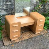 Art Deco dressing table in raw oak produced by Tatra Nabytok Czechoslovakia 1950