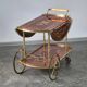 1970s drinks bar cart with side flaps in marquetry
