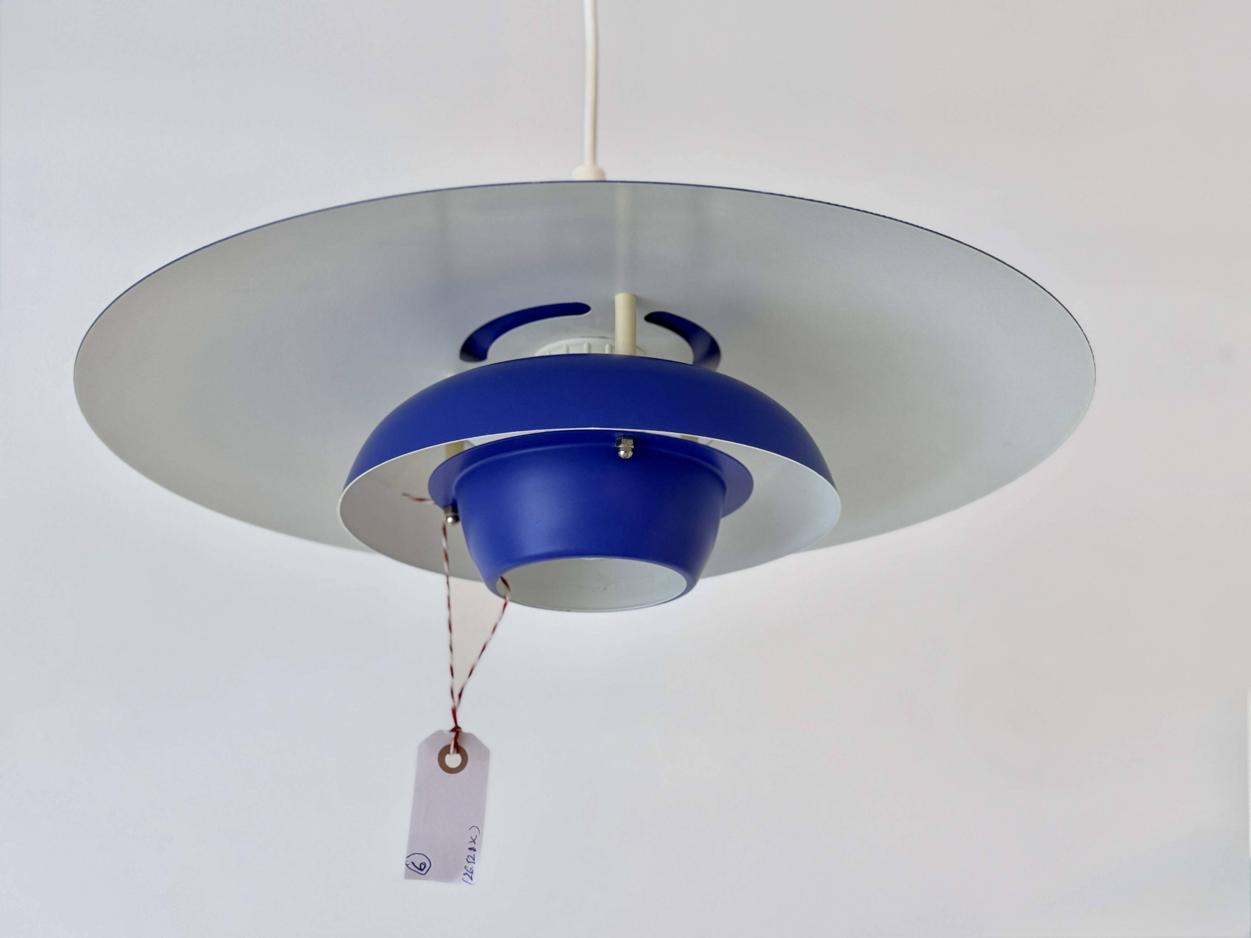 Suspension danoise El-Light bleu cobalt, années 1970