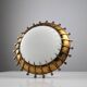 Sunburst lamp with nails forged with gold leaf and opaline, 1940s
