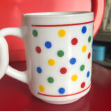 Set of two vintage polka dot arcopal mug