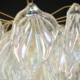 Amazing large Murano glass rainbow leaves chandelier