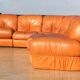 Modular sofa in "fawn" leather, Italy, circa 1970