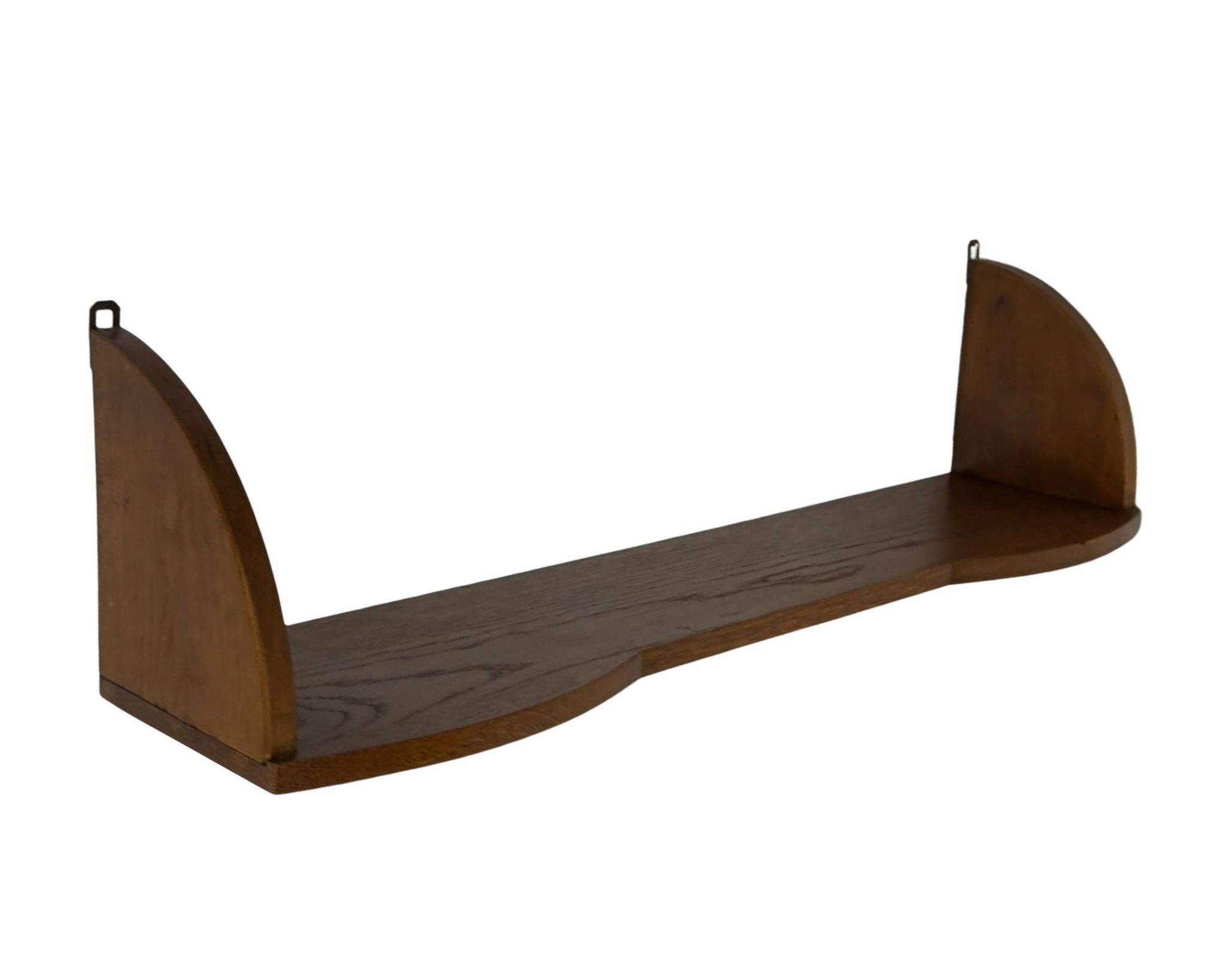 Vintage wooden wall shelve rack bookshelf in oak wood minimalist