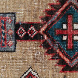 Traditional tribal wool runner rug long handmade oriental wool carpet 100x450cm