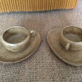 Duo of stoneware cups