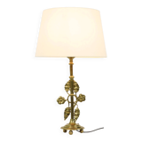 Elegant Floral Table Lamp Brass Art Nouveau Style 43cm
