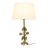 Elegant Floral Table Lamp Brass Art Nouveau Style 43cm