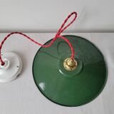 Enamelled sheet metal pendant light