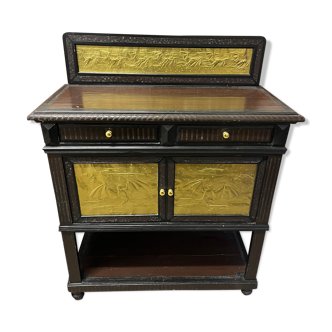 Buffet 2 portes avec plaques bronze chauve souris