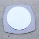 Vintage mirror bi-toned smoky contour Italy 1970s 58x73cm
