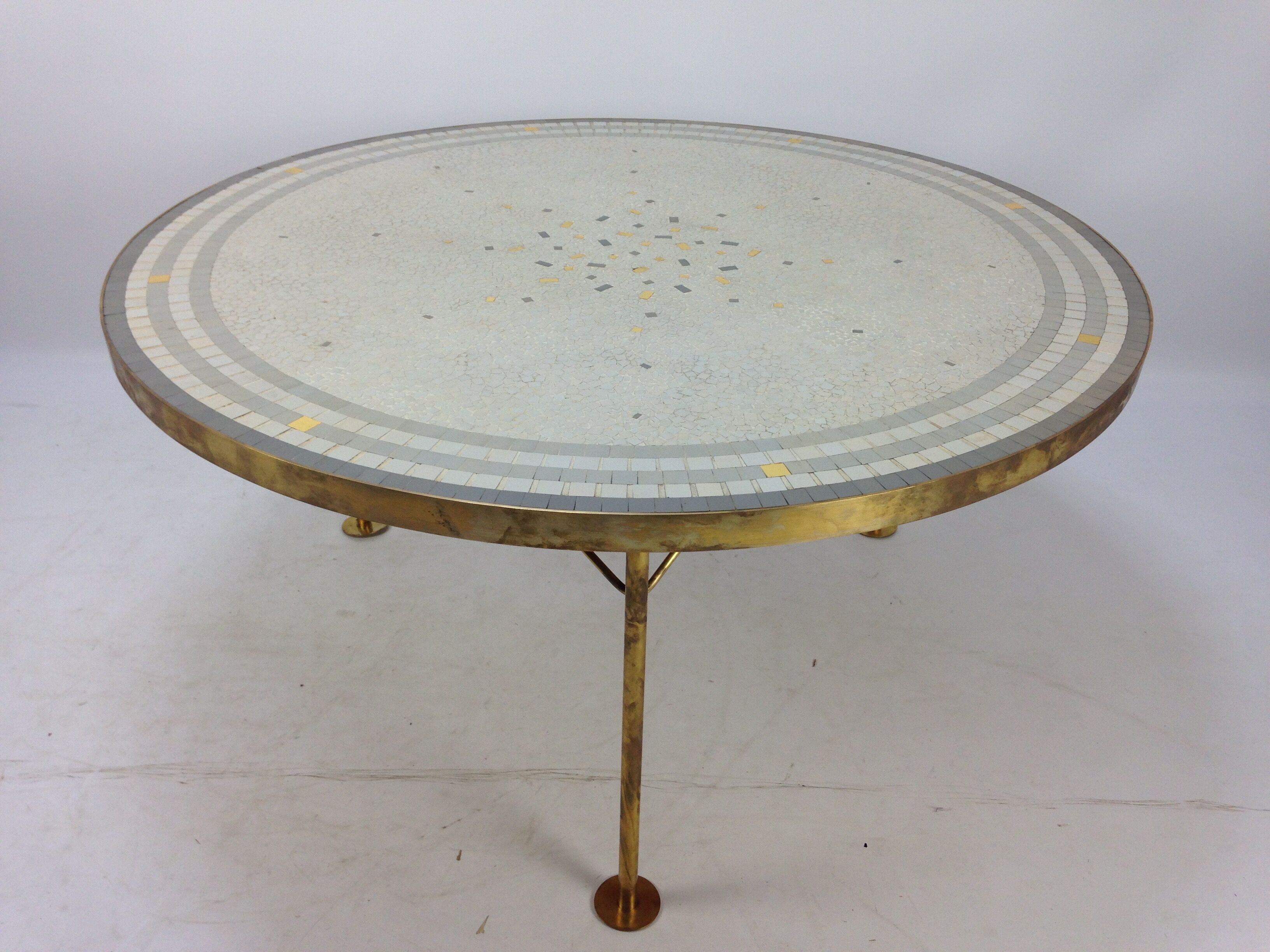 Table basse en mosaïque par Berthold Müller, années 1950