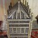 Large wooden bird cage, nineteenth century mastery work, 101 x 120 cm