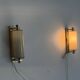 Art Deco wall lights in opaline glass and brass, 1940s, Germany