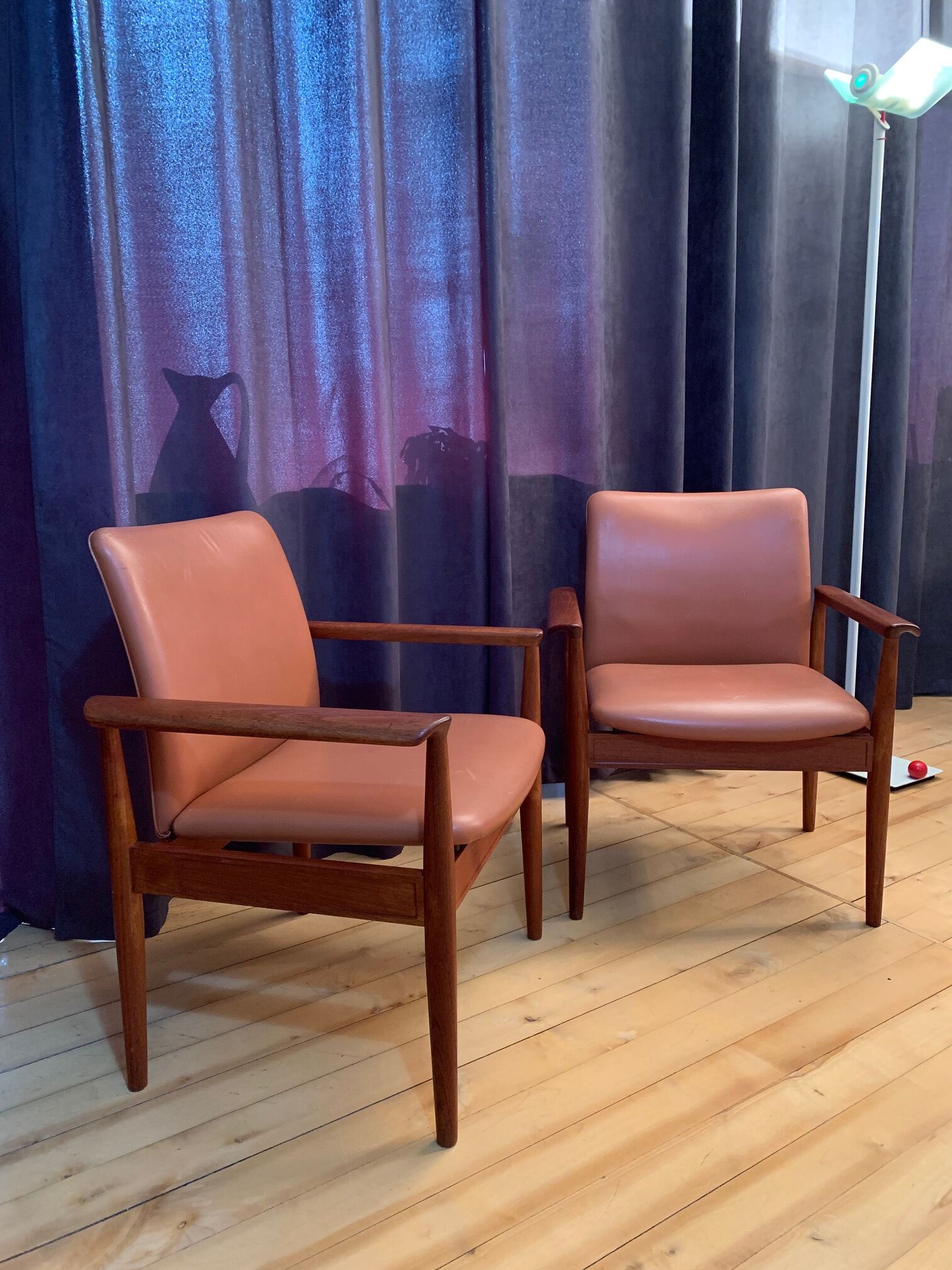 Set of six Diplomat armchairs, model 209 by Finn Juhl, Cado, 1960s