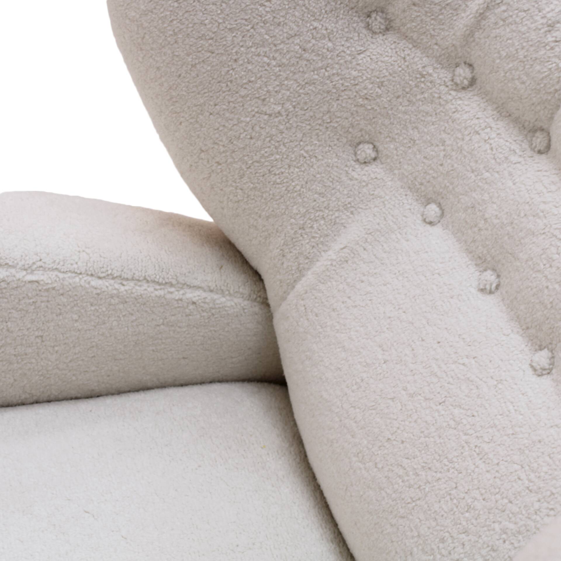 Late 20th Century White Wool and Solid Wood Pair of Armchairs, Norway