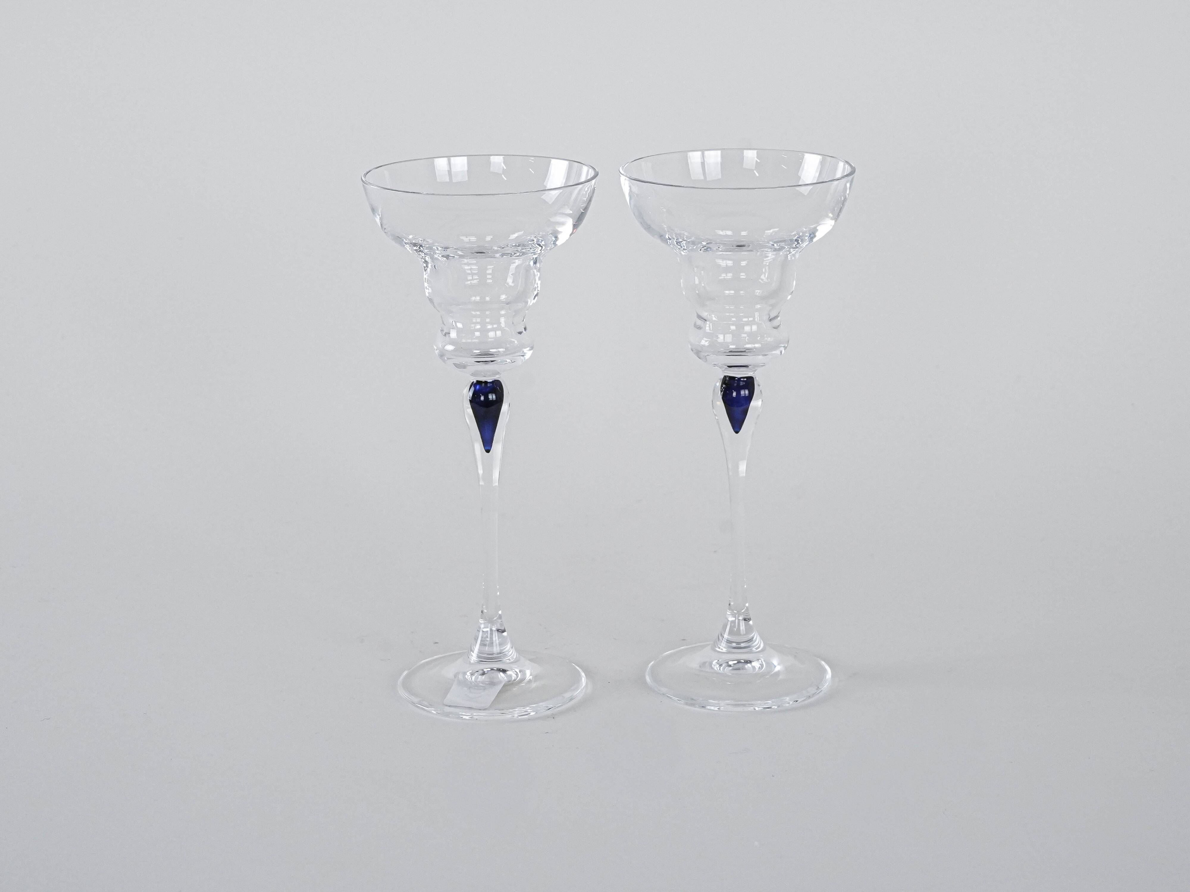 Pair of glass tumblers, Danish design, 1970s, manufactured in Denmark
