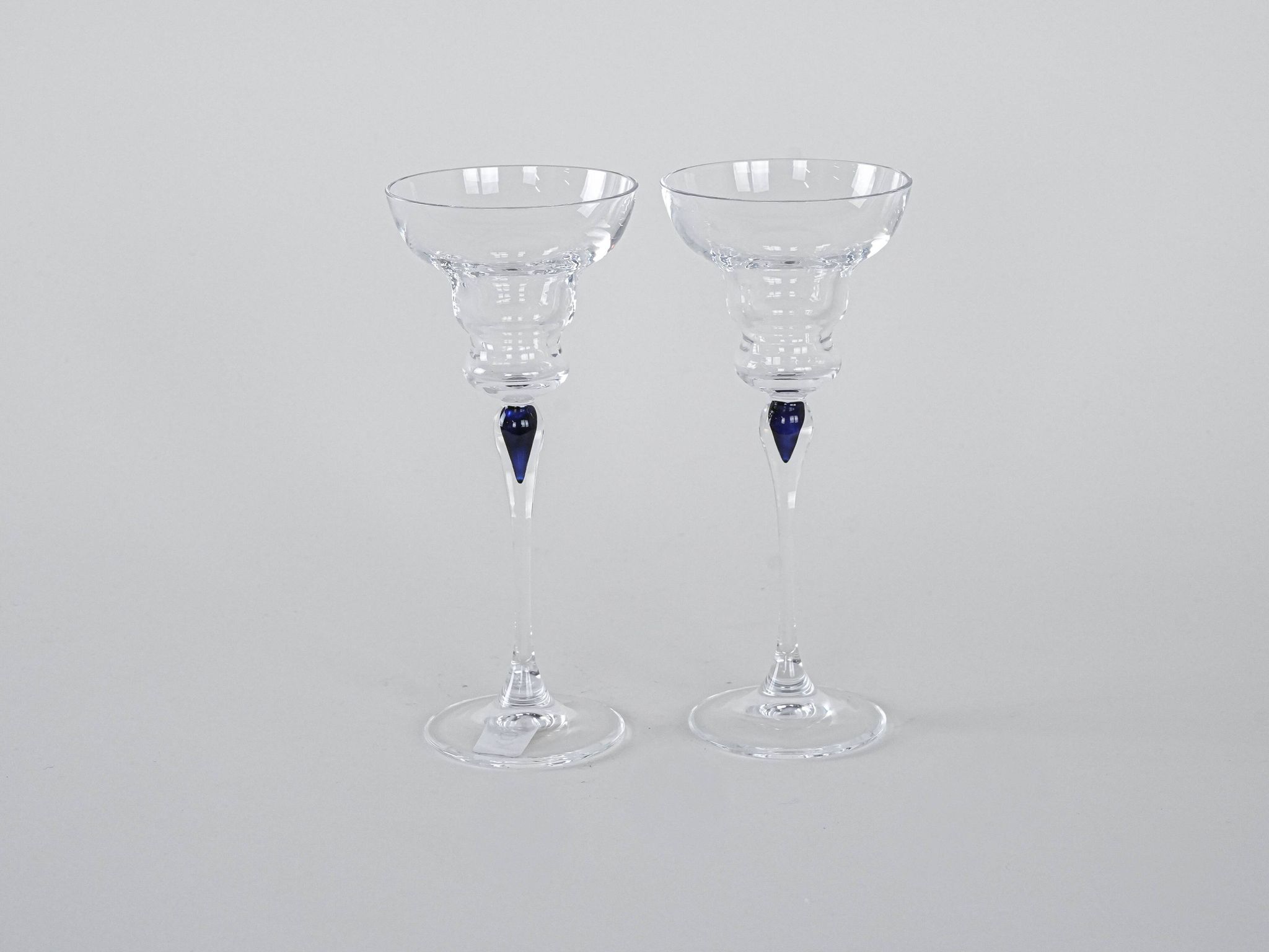 Pair of glass tumblers, Danish design, 1970s, manufactured in Denmark