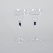Pair of glass tumblers, Danish design, 1970s, manufactured in Denmark