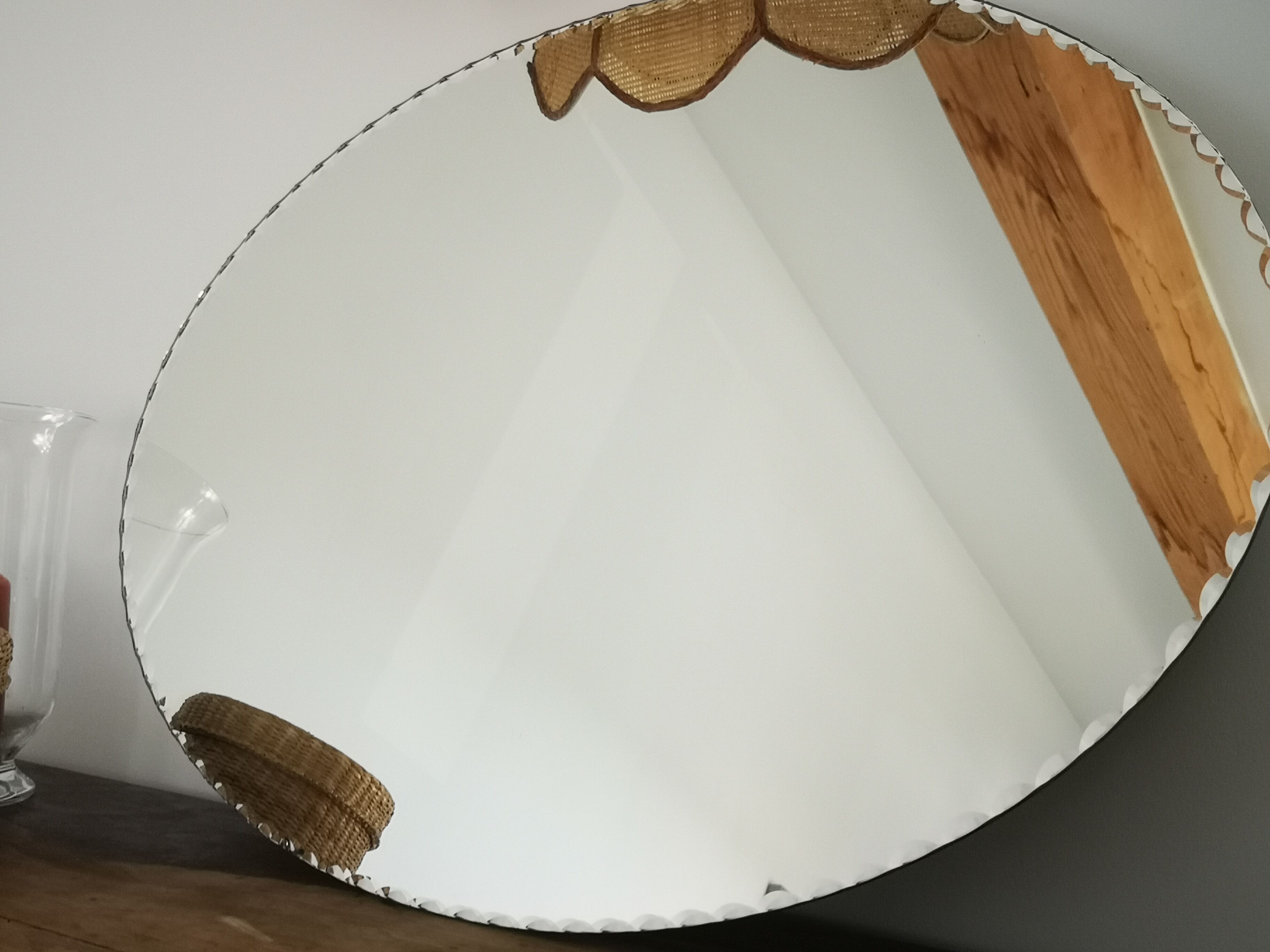 Mirror oval and bevelled 71.5 x 51.5