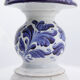 Triple candle holder in Biot earthenware with blue flower patterns