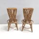 Pair of Postmodern Italian Round Bamboo Stools in the style of Agnoli