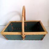 Wood and bamboo picking basket