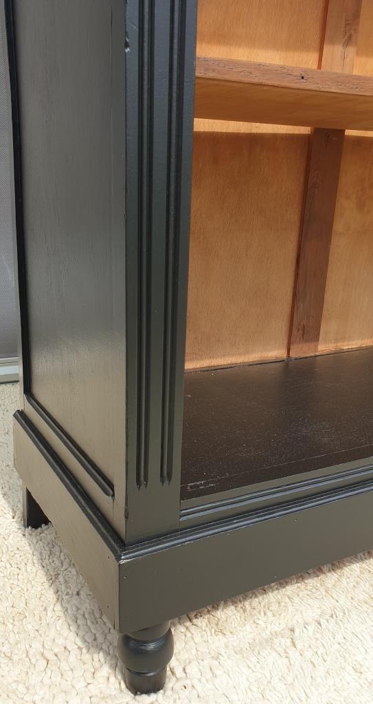 Open bookcase XIXth lacquered black