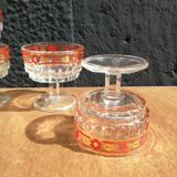 4 70's dessert/champagne glasses