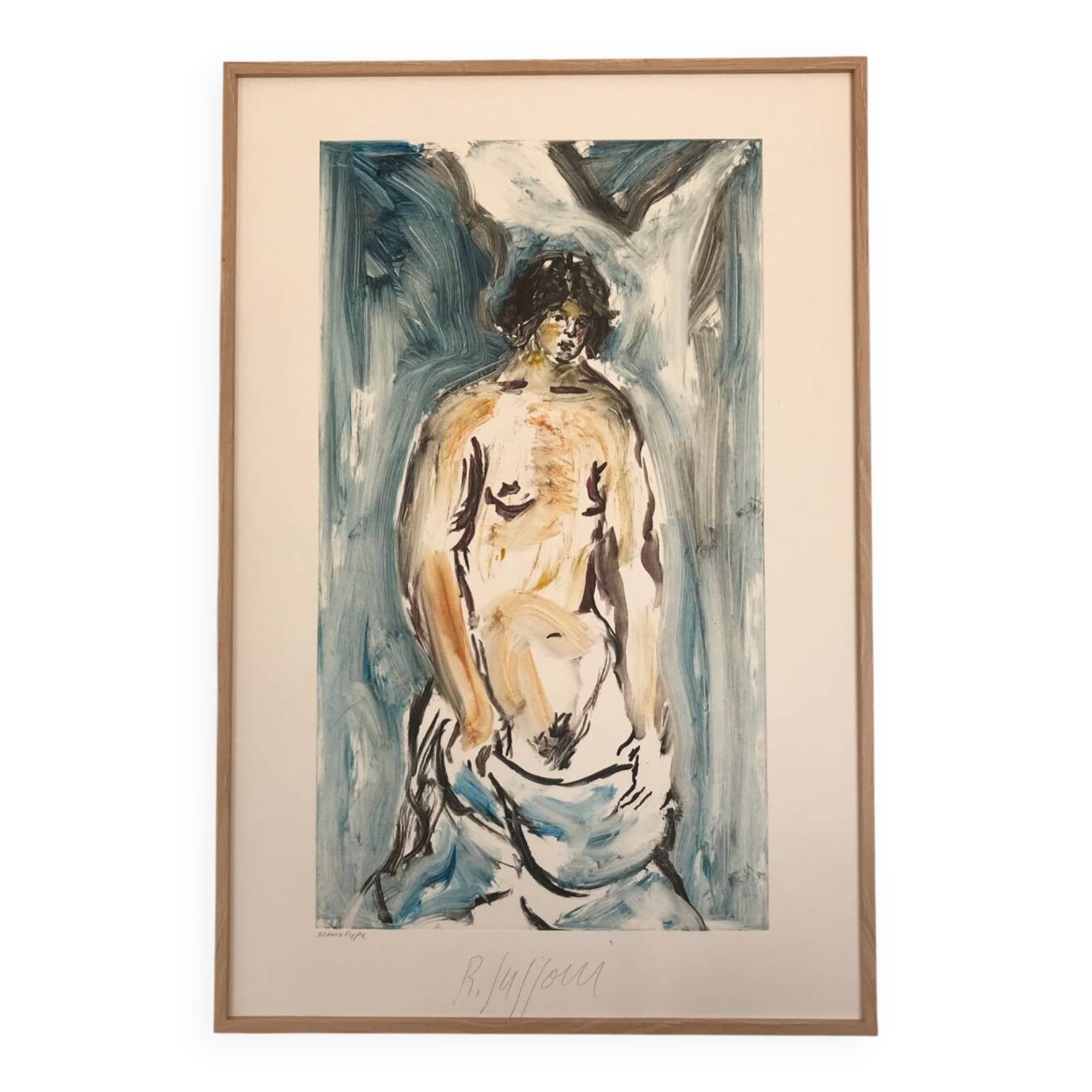 Unique monotype by Romain SUZZONI (1950).