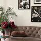 Vintage rose purple velvet sofa