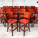 Set of 20 1980s vintage bistro bar stools