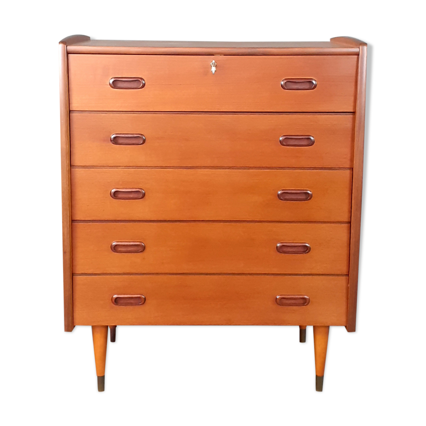 Commode Norvégienne 5 tiroirs en Teck, 1960s