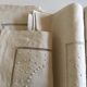 Drap et taies trousseau de réserve en fil de lin brodé de perles