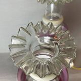 Lampes de table rustiques en bois de ferme portugaise avec abat-jour en verre torche, 1970s, Set de 2