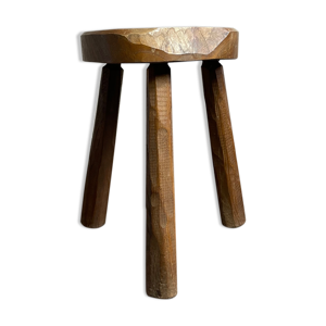 Tabouret tripode en bois massif