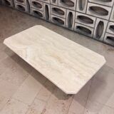 Rectangle travertine table with 2 L-legs