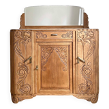 Art Deco oak sideboard with mirror (removable)