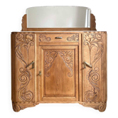 Art Deco oak sideboard with mirror (removable)