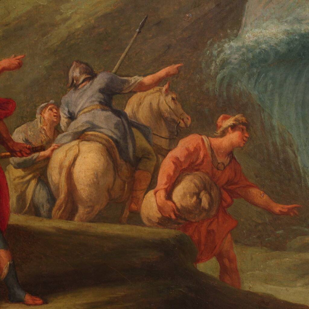 18th-century Italian panel painting, the Crossing of the Jordan