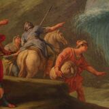 18th-century Italian panel painting, the Crossing of the Jordan