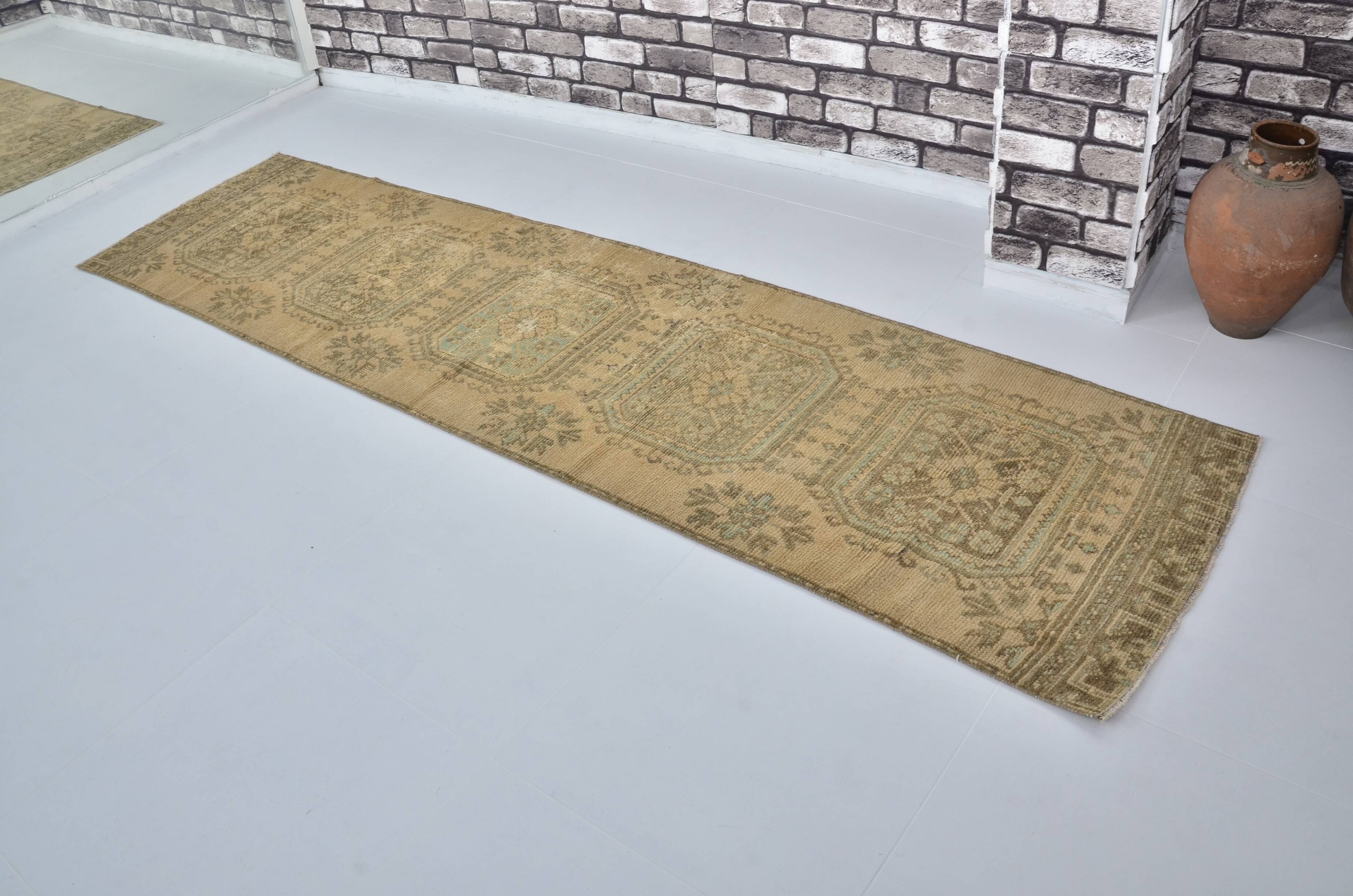 Beige Oushak Turkish Runner sku 2137