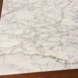 Scandinavian coffee table in teak and white marble